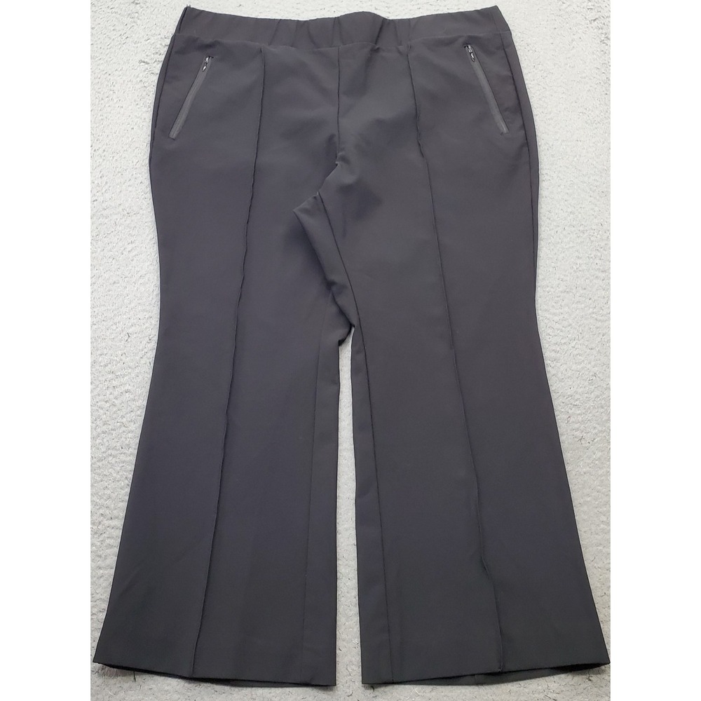 Lane Bryant Pants Womens 18P Black Pintuck Seams Stretch Zip Pocket Pull-On